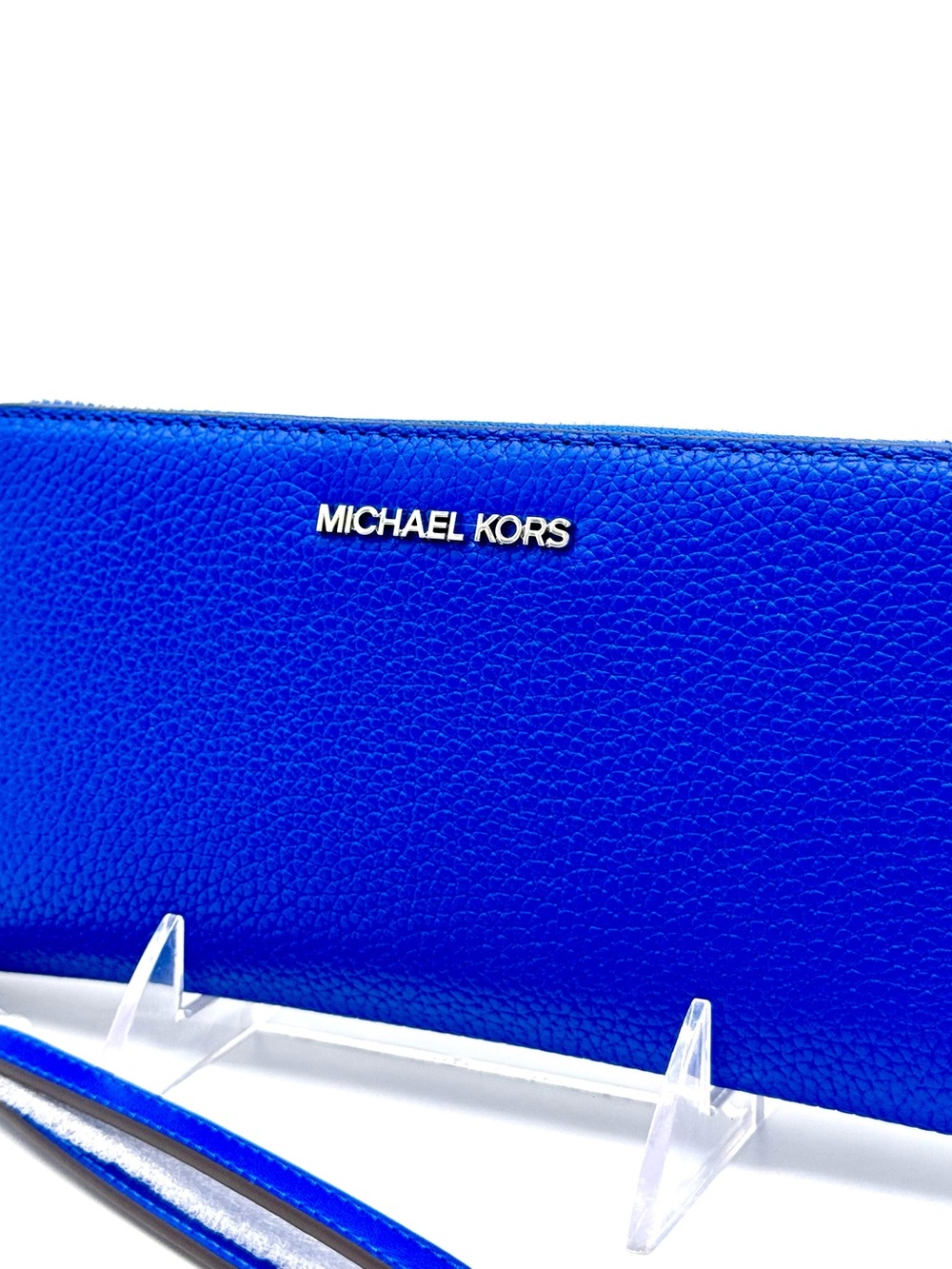 Michael Kors Jet Set Travel Large Leather Continental Wallet Galaxy Blue - Picture 2 of 8